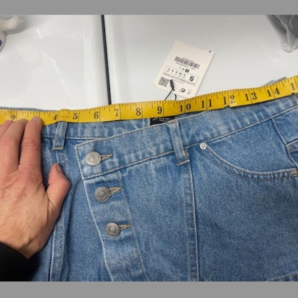 NWT Zara Denim Sash Belt Micro Mini Skirt Jean Cover Up main image 11